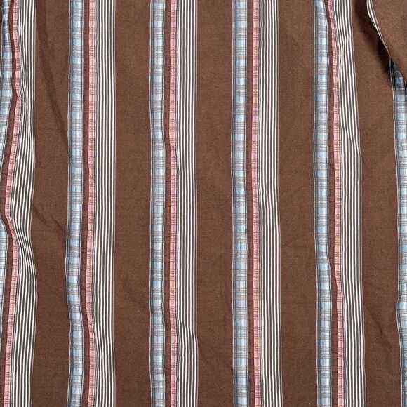 Tommy Bahama Shirt Mens Large Brown Blue Striped Silk Blend Casual Office Preppy - Picture 5 of 10